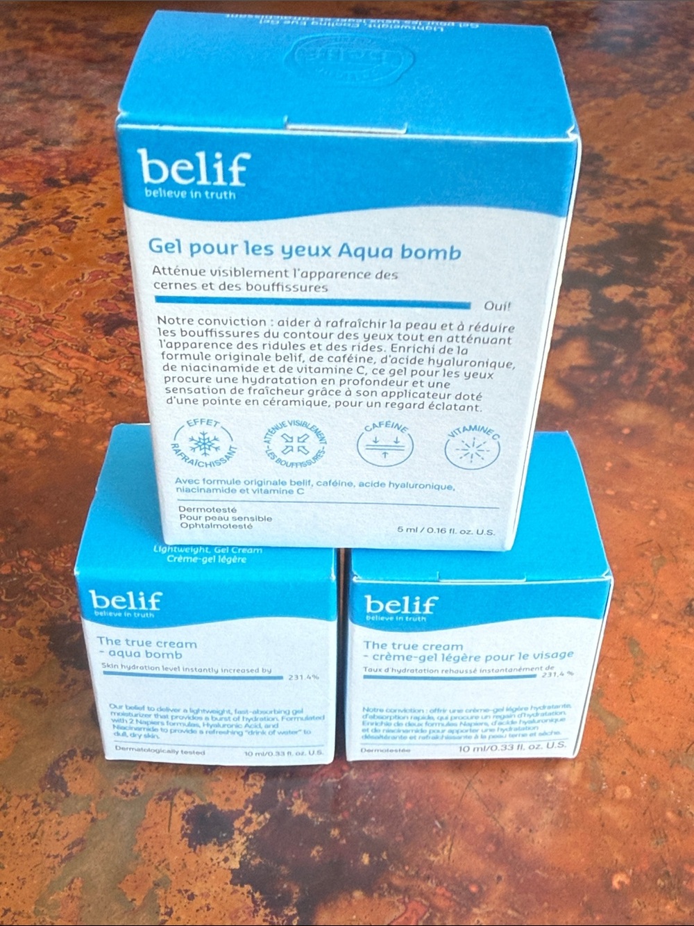 belif Aqua Bomb Eye Gel (1) & the True Cream Aqua Bomb Hydrating Face Cream (2) - Picture 3 of 7